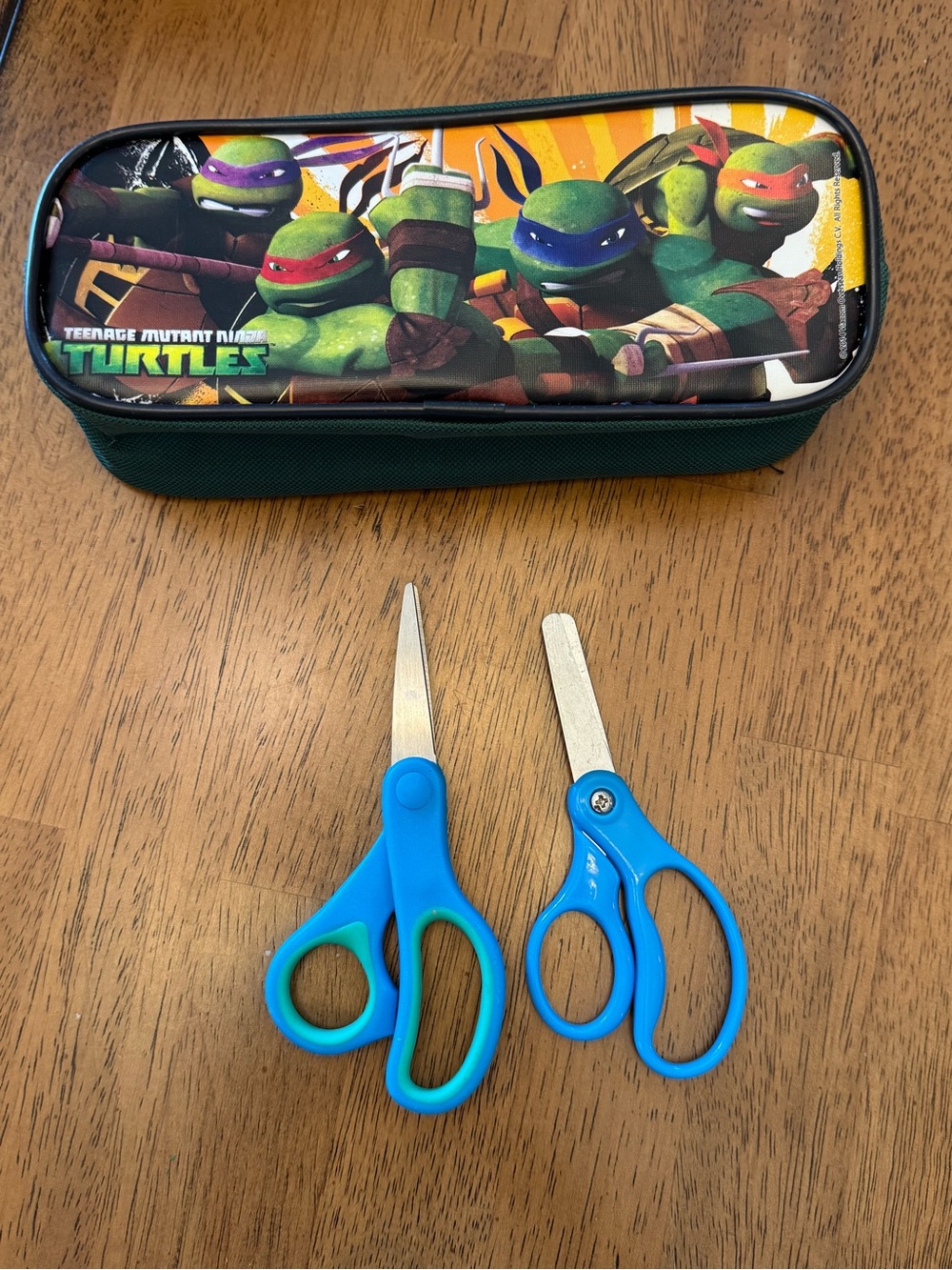 Teenage Mutant Ninja Turtles Pencil Case + 2 Pairs Kids Scissors